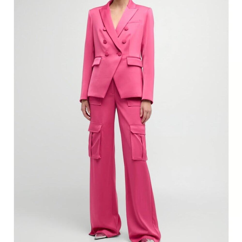 NWT Veronica Beard Miller Dickey Jacket & Saul Pant SET - Hibiscus Pink